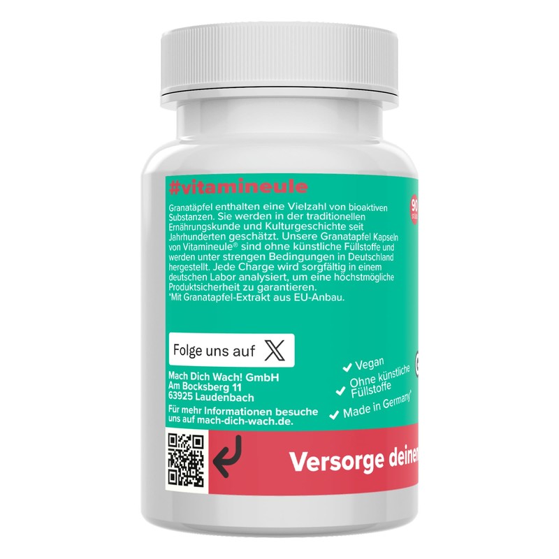 Pomegranate Extract Capsules - High Dose 8000 mg (400 mg
