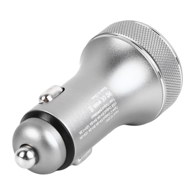 Car Charger Metal Digital Display Short Circuit Protection Fast Charging