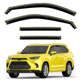 Deejecsun in-Channel Window Rain Guards Fit for Toyota Grand Highlander 2024 2025 Extra Durable Window Deflectors Vent Visors Shades Car Accessories Visors Rain Guards -4 pcs