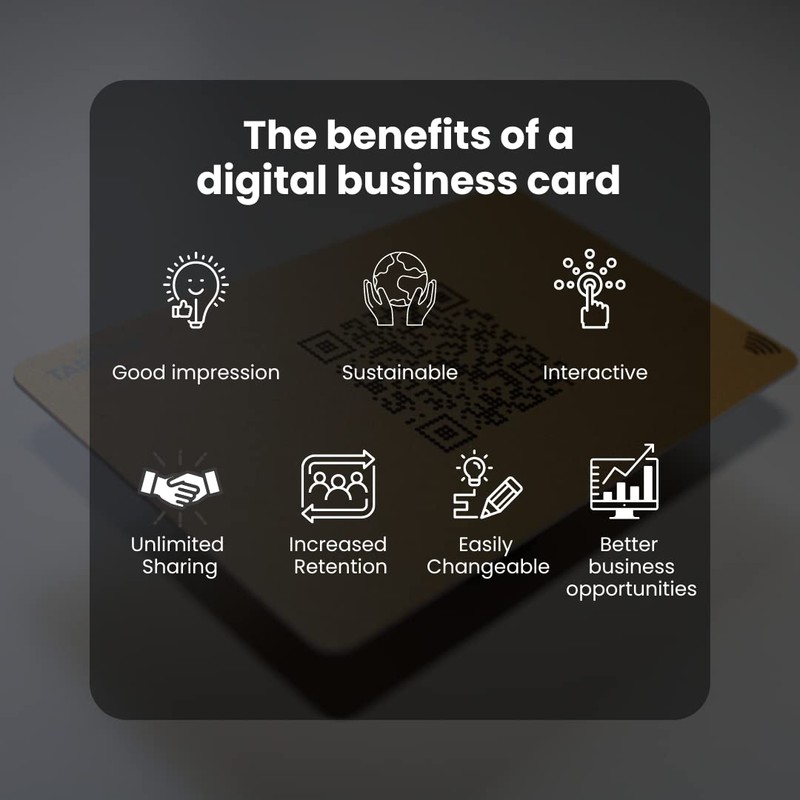 TAPiTAG Digital Business Card Metal NFC Tag + QR (Black)