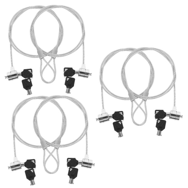 Operitacx 6 Sets Laptop Locking Cable Keyed Security Lock for