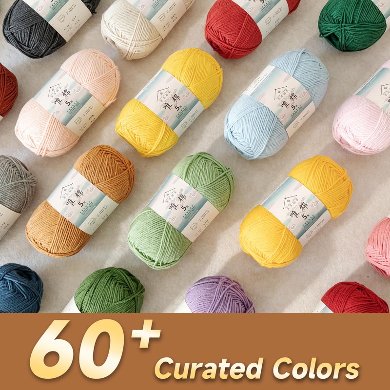 Susan’s Family Soft Cotton Yarn, 3 x 100g, 5 Ply