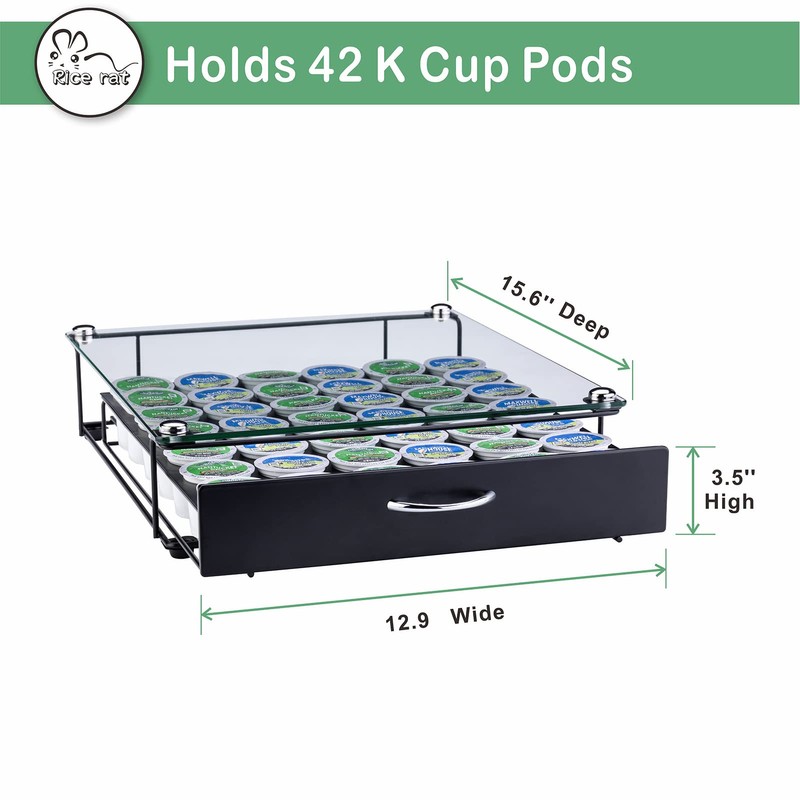 Rice rat Coffee Pod Holder for Keurig Pods Glass Top