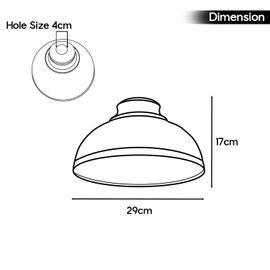 LEDSone Retro Industrial Ceiling Light Vintage E27 Style Curvy Dome Shaped 29cm Easy fit Lampshades only for Pendant Hanging Chandelier Lighting