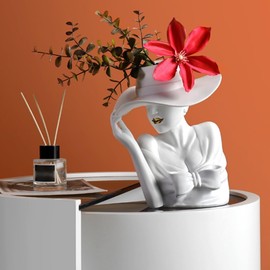 Table Centerpiece Vases, Simple and Modern Goddess Vase Ornaments, Ceramic Flowers in The Living Room, Decorative Vases in The Cafe, Creative Gift