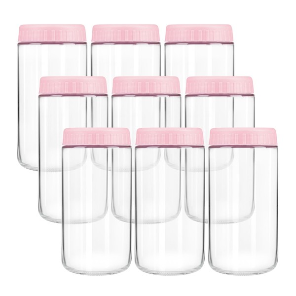 9 Pack Overnight Oats Containers with Lids, 24 oz Mason