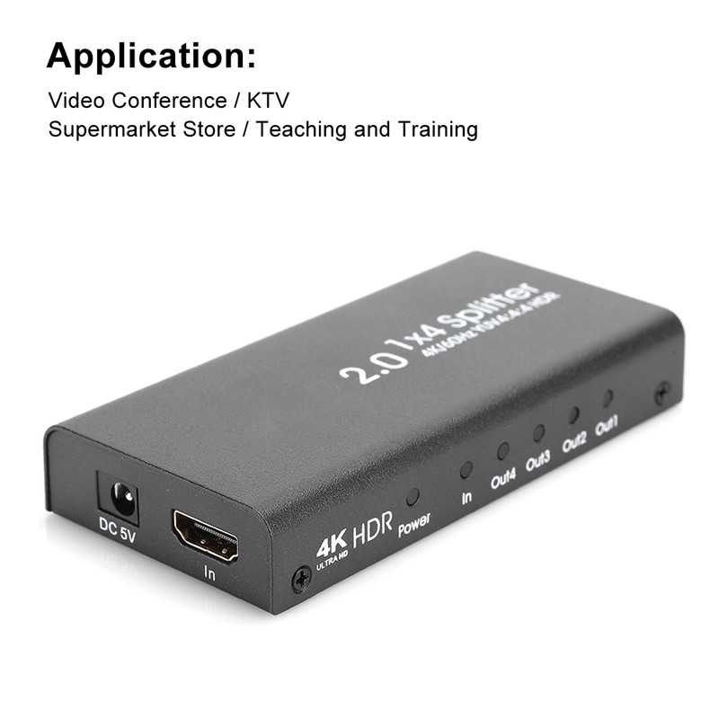 1x4 HDMI 2.0 Splitter 1 in 4 out Video Distributor