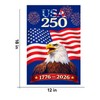 USA 250 Anniversary Garden Flag, Patriotic American Eagle Flag 12x18