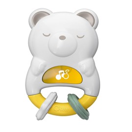 Chicco 2-in-1 Day & Night Bear Rattle, Electronic Rattle with Rings, Lights, Music and Sounds, Baby Toy 0 Months +