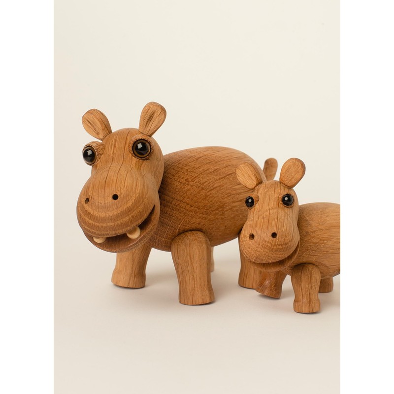 Spring Copenhagen Handmade Wooden Hippo - Flora: Lifelike African Wildlife