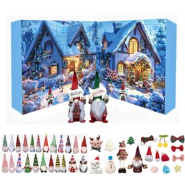 Gnome Advent Calendar 2025, Pack of 24 Christmas Gnome Figures Decoration, Christmas Advent Calendar 2025, 24 Days Christmas Gnome Countdown Calendar, Gnome Plush Doll for Children and Adults