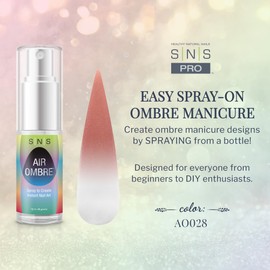 SNS Healthy Natural Nails SNS Air Ombre Nail Spray Powder (Peach Coral, AO028) - Nail Art Manicure Designs Using Spray-On Tech - For Beginner Nail Techs & DIY Enthusiasts - Works With Dip Powder, UV Gel & Acrylic