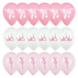 18 Ballet Theme Balloons, Ballerina Birthday Party Decorations, Pink White Balloons, Girl Princess Birthday Party Decorations