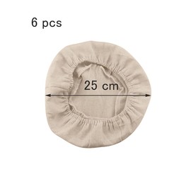 Sweieoni Linen Insert for Proofing Baskets, Round, Pack of 6, Round Linen Insert, Bread Proofing Basket Lid, Bread Bag, Proofing Basket, Cloth Natural Rattan Basket Cover, for Bread Proofing Baskets,