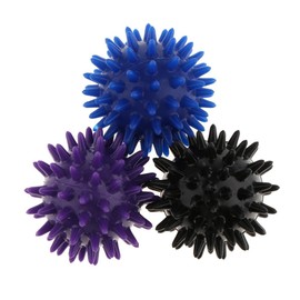 MagiDeal 3 Pieces Massage Ball Self Massage Balls Hedgehog Ball Massage Ball Reflex Zones Massage Ball Purple Black Blue 6 cm