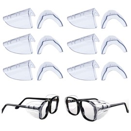 6 Pairs Eye Glasses Side Shields,Slip on Side Shields for Safety Glasses Fits Medium to Large Flexible Clear Universal