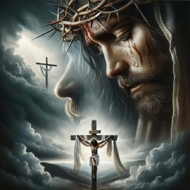 SJDIYSTORE Jesus Diamond Art Kits for Adults,Weeping Jesus Diamond Painting Kits for Beginn