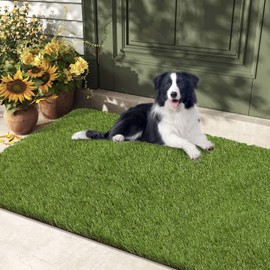 HEBE Artificial Grass Pad for Dog Potty Training, Reusable Grass Mat Turf Mat with Drainage Holes for Indoor Outdoor Use, 32''x48''