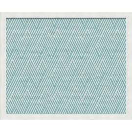 PinPix 20x16 inch Cork Bulletin Board. This Decorative Framed Pin Board Comes with Modeco Zig Zag Aqua Design and Satin White Frame. Ideal for Home, Office Decor or School (PinPix-1628)