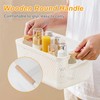 SHAIDOJIO 6 Pack Plastic Mesh Baskets with Wooden Handles, White