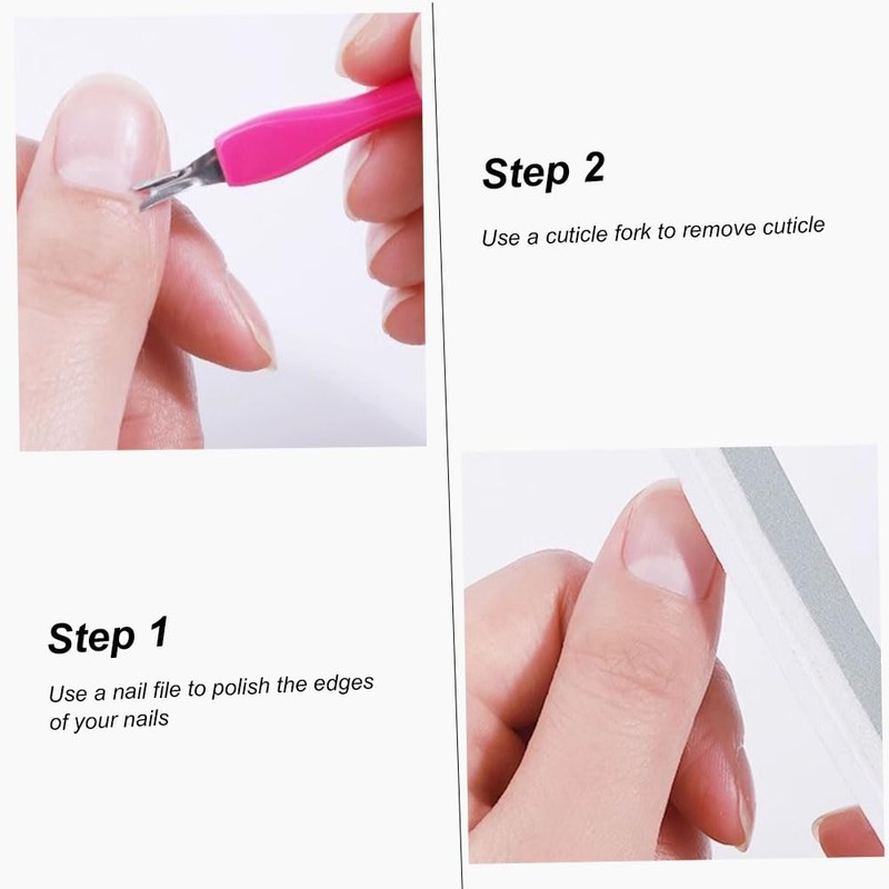 Cuticle Fork, 6 Pieces Cuticle Trimmer, Cuticle Pusher, Stainless Steel