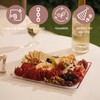 MATANA 12 White Plastic Serving Platters with Rose Gold Border,
