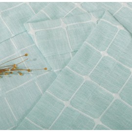 Shunjie.Home 2 Pack Farmhouse Valances for Windows, Light Filtering Linen Plaid Curtain Valances, Semi Sheer Window Valance for Kitchen Bedroom Bathroom Living Room (Light Green, 52" x 18")