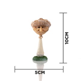 Garden Mile Novelty Resin Miniature Mushroom Garden Ornaments Outdoor Fully Weatherproof and Eye Catching Mini Character Garden Statue for Indoor and Outdoor Patio, Pond, Bedding Decor - Set of 3