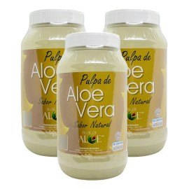 Pulpa De Aloe Vera 100% Aloe Barbadensis Sábila (3 Botes) Sabor Sin Sabor