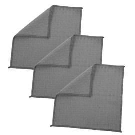 COLLBATH 3Pcs Waffle Dish Washing Cloths Fast Drying Kitchen Towels for Easy Cleaning Replacement Lightweight Absorbent Dish Rags Grey Edging