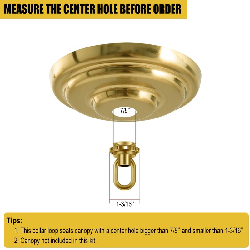 Light Fixture Cross Bar Kit Screw Collar Loop Kit Canopy