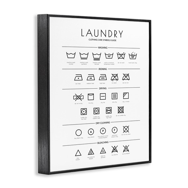 Stupell Industries Stupell Industries Laundry Cleaning Symbols Minimal Design Framed