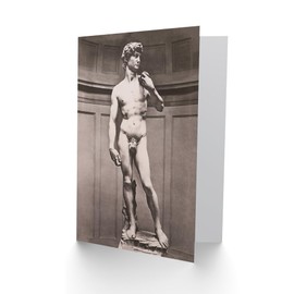 Artery8 Michelangelo Art Card Statue of David Vintage Photograph