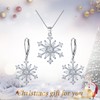 EVER FAITH Snowflake Jewerly Sets Sterling Silver Winter Accessory Sparkle