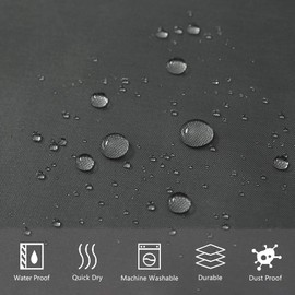 Furlinic Shower Curtain Mould Proof Resistantand Waterproof Washable Polyester Fabric Dark Grey Bath Curtains with Weight Tape 6 Hooks for Wetroom 33x72 Inch.