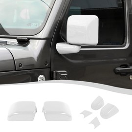 SQQP Side Mirror Cover, Rearview Mirrors Decoration Trim Kit Fit for 2018-2025 Jeep Wrangler JL JLU & Gladiator JT(White)