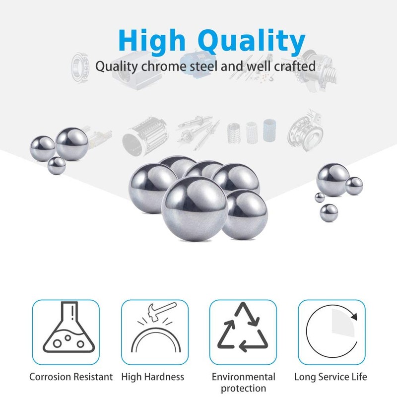 Breezliy 630 Bicycle Bearing Balls 6 Sizes 1/4" 7/32" 3/16"