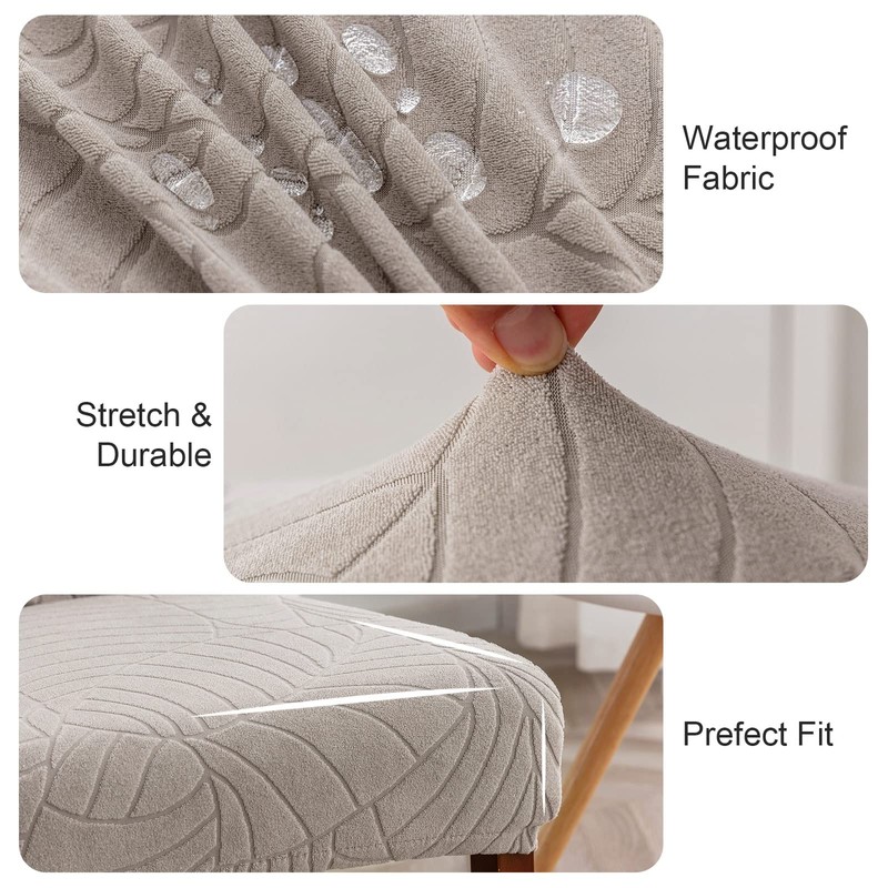 Genina 100% Waterproof Chair Covers for Dining Room Set of