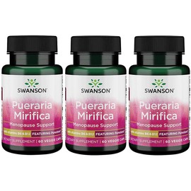 Swanson Pueraria Mirifica with B6 & B12 - Featuring Puresterol 60 Veg Caps 3 Pack