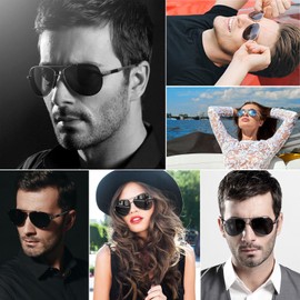 LEDING&BEST Polarised Sunglasses Pilot Mens Womens Ultralight Shades UV400 Protection Unbreakable Metal Frame for Driving,Fishing,Running Sun Glasses