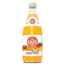 GuS Grown-Up Soda | Lightly Sweetened Sodas with Real Juices | 12 Fl Oz (Pack of 24) (Mango Peach)