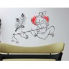 Heaven Decors Krishna with Flute Black Vinyl Wall Sticker Size