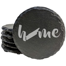 Tennessee Home Coasters - Round Slate - set of 5