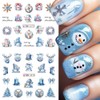 Christmas Nail Art Stickers Decals Winter Snowflake Snowman Acrylic Nail