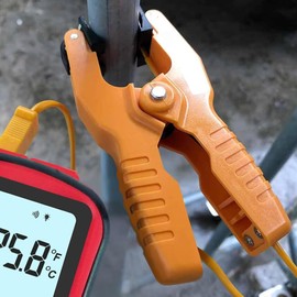 Aswalling Thermocouple Thermometer Digital K Type Thermometer with2 Temperature Clamp 2 Wired Thermocouple Probes