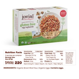 Jovial Brown Rice Egg Tagliatelle Pasta - Whole Grain Pasta, Organic Pasta, Gluten Free, Dairy Free, Brown Rice Pasta, Made in Italy - 9 Oz, 4 Pack