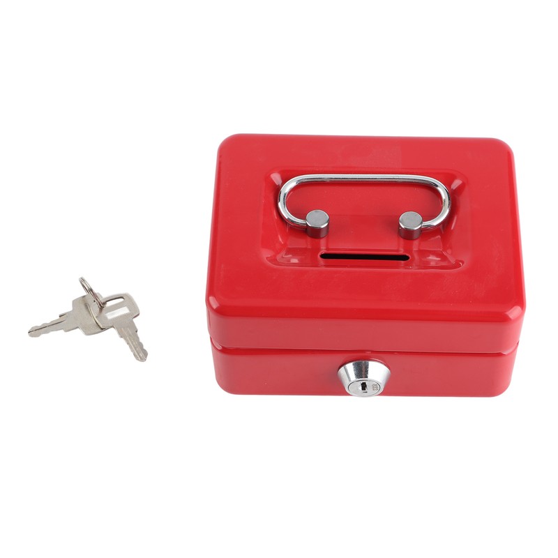 Cash Box with Money Tray Metal Storage Safe Lock Box