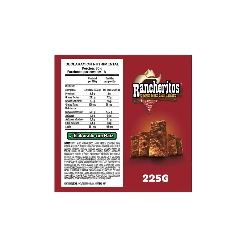 Botana Sabor Chile Y Especias Sabritas Rancheritos 225g