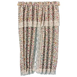 Melody Jane Dolls House Floral Lace Drape Curtains Miniature Window Accessory