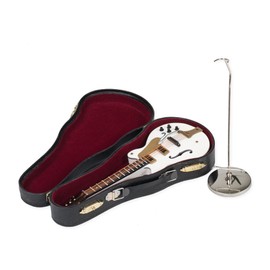 Electric Guitar Miniature Replica White 3 x 7 Resin Stone Tabletop Figurine